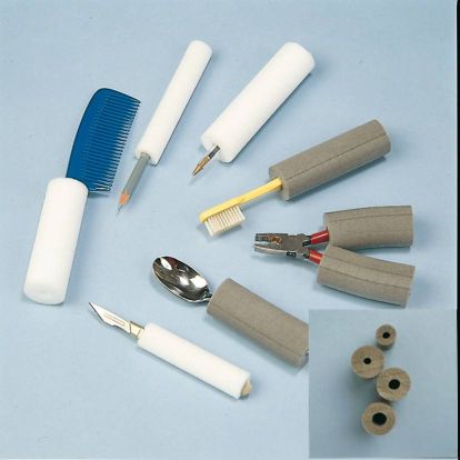 Plastazote foam tubing to built up handles for a better grip. Product code# acol-H6100