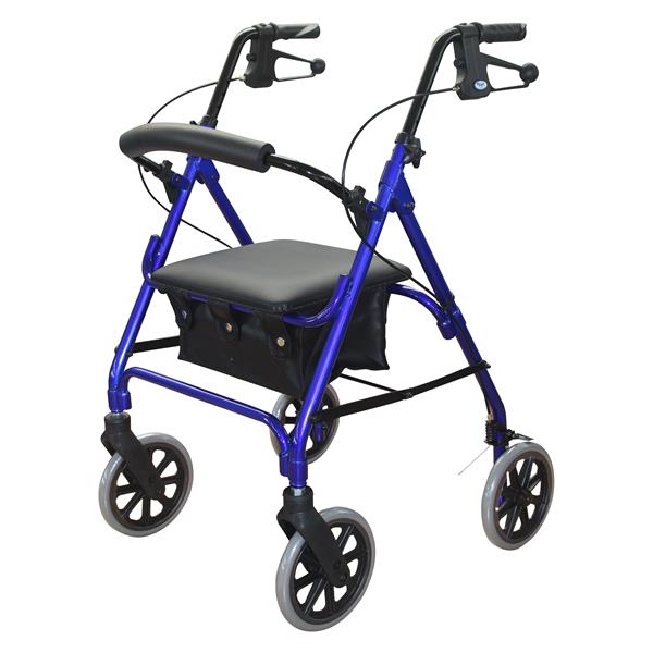 Days 105 Rollator Seat Walker, 8" Wheels, BLUE