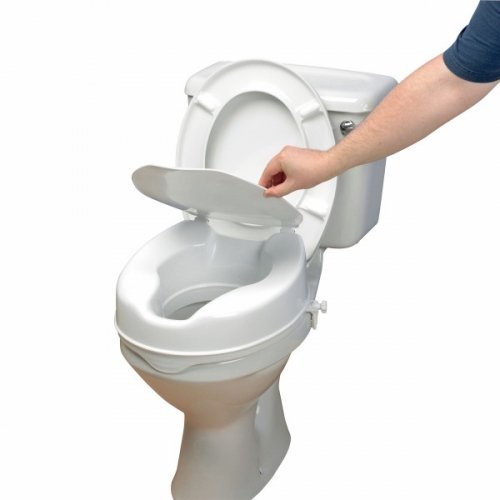 Raised Toilet Seat - Savanah with Lid 150 mm. Product Code AA2116L