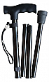 Walking stick Timber Handle Folding Adjustable - Black. Product Code 728BL